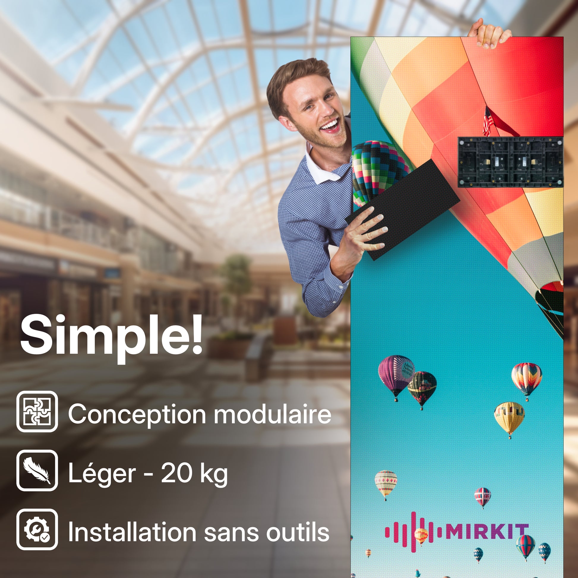 TOTEM PUBLICITAIRE LED pour Extérieur  MIRKIT PRATIQUE EXT 2
