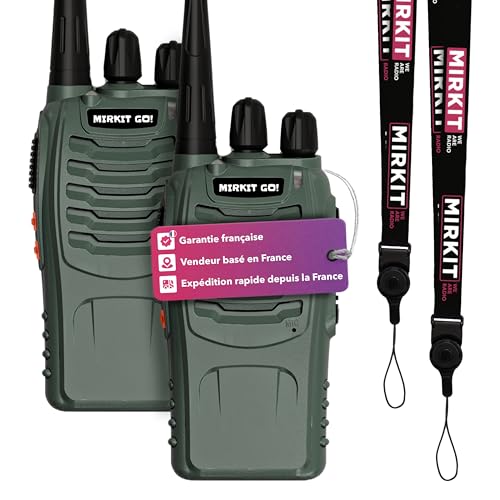 Talkie-Walkies Longue portée Rechargeables avec 16 canaux, Fonction VOX, écouteurs d’Origine Inclus, Lampe Torche LED intégrée (Noir, Lot de 2) 2 х Baofeng BF-888S G Vert talkies-Walkies Mirkit