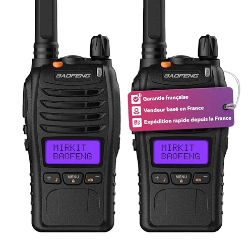 BAOFENG BF-88ST Talkie Walkie 2PCS Baofeng BF-E88 avec Grande Portée, Double Montre PMR446 Rechargeable à Large portée, avec écran LCD, VOX Double Surveillance, Chargeur de Bureau USB et oreillette