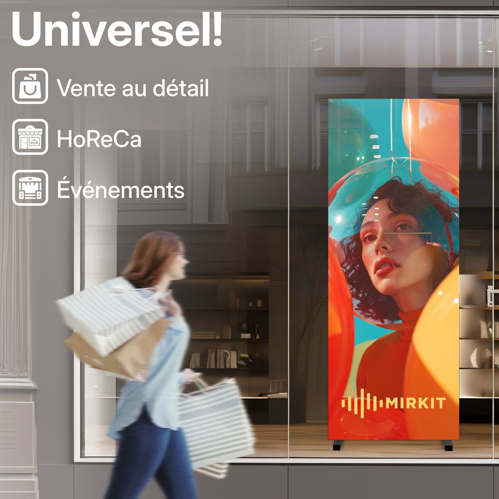 TOTEM PUBLICITAIRE LED pour Extérieur  MIRKIT PRATIQUE EXT 2