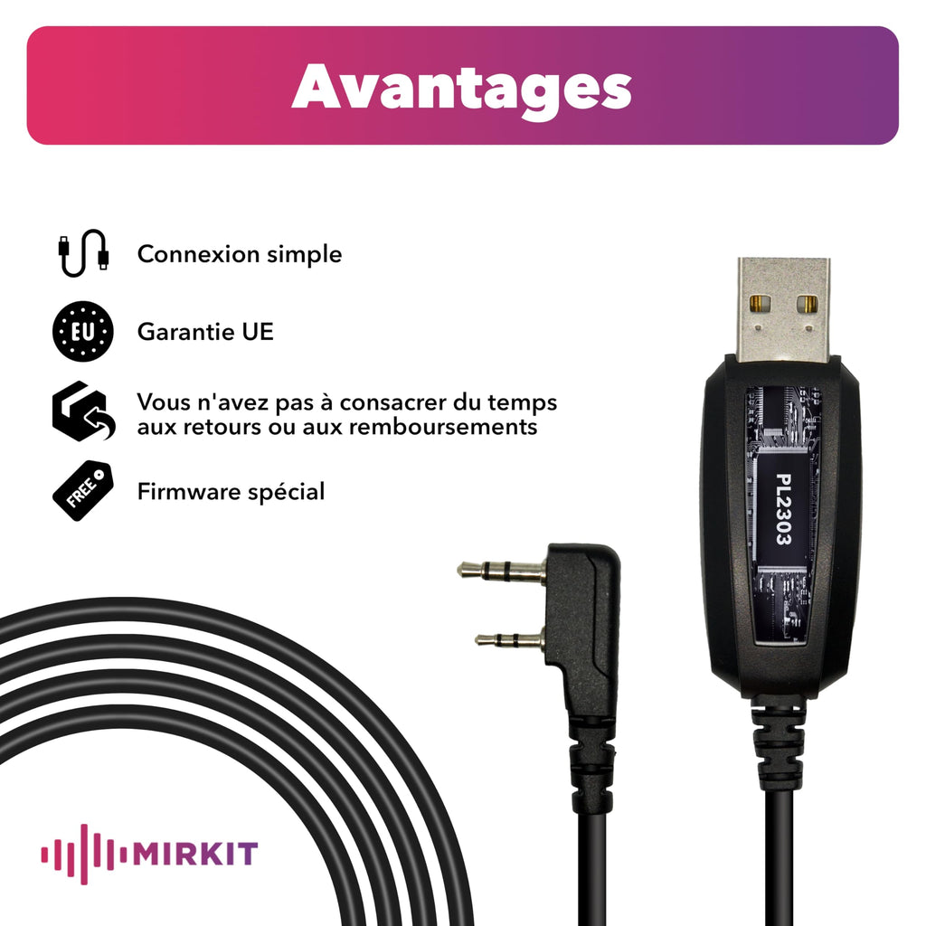 2X BAOFENG MK5 8 Watt Max Power VHF/UHF Mirkit Edition 2025 Kit Complet Radio Amateur avec câble de Programmation Baofeng