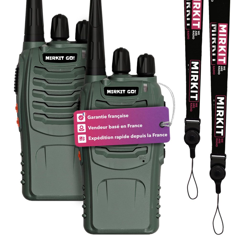Talkie-Walkies Longue portée Rechargeables avec 16 canaux, Fonction VOX, écouteurs d’Origine Inclus, Lampe Torche LED intégrée (Noir, Lot de 2) 2 х Baofeng BF-888S G Vert talkies-Walkies Mirkit