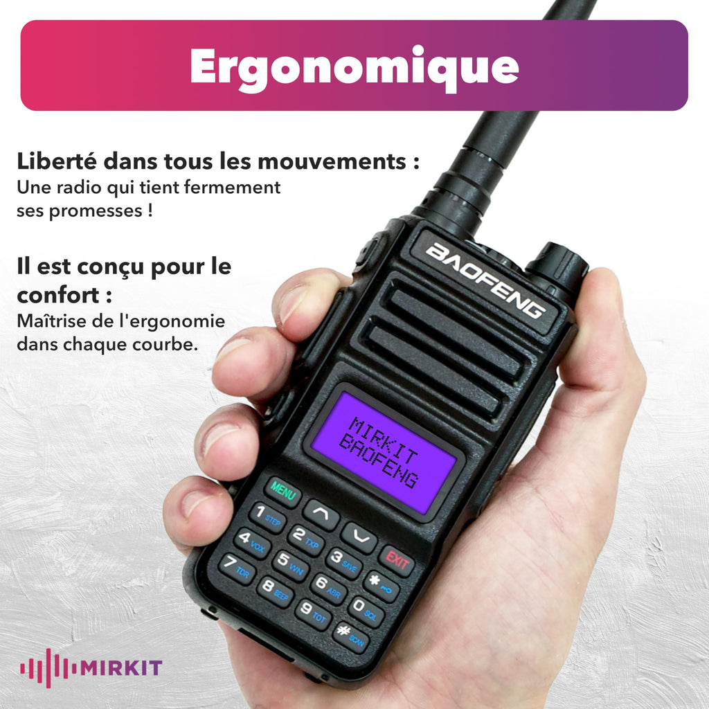 Talkie-walkie Baofeng RT15UV 5W 1800mAh, Port USB -C+ dragonne. UV-5R Nouvelle génération.