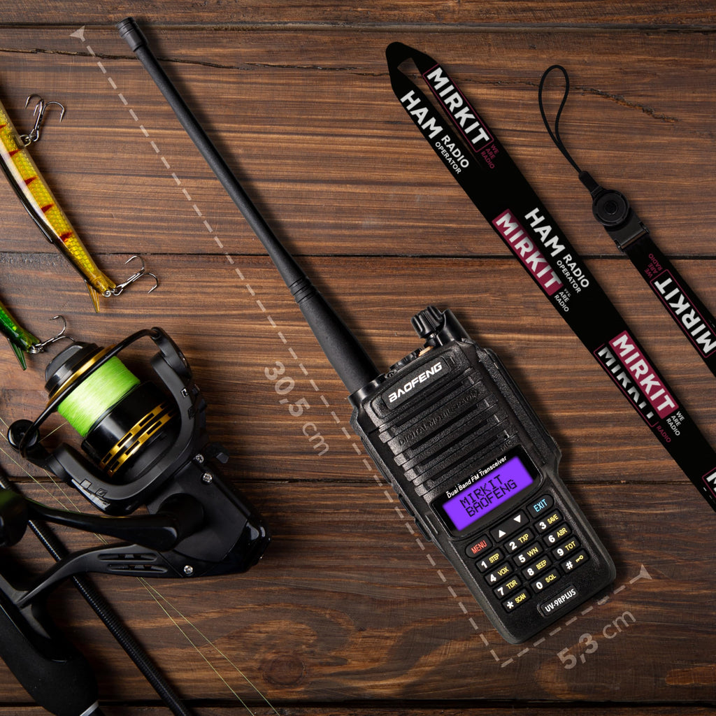 MIRKIT Radio étanche UV-9R Plus MK1 (UV-82 3e génération), MaxPower câble USB pour batterie double bande UV9R & 2200 mAh, IP67 Radio portable : poussière, froid & étanche