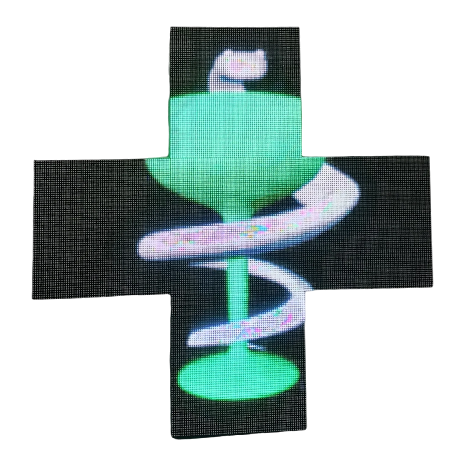 Croix LED pharmaceutique à deux faces